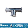 ISO/IDF Sanitary clamped Tee pipe fittings